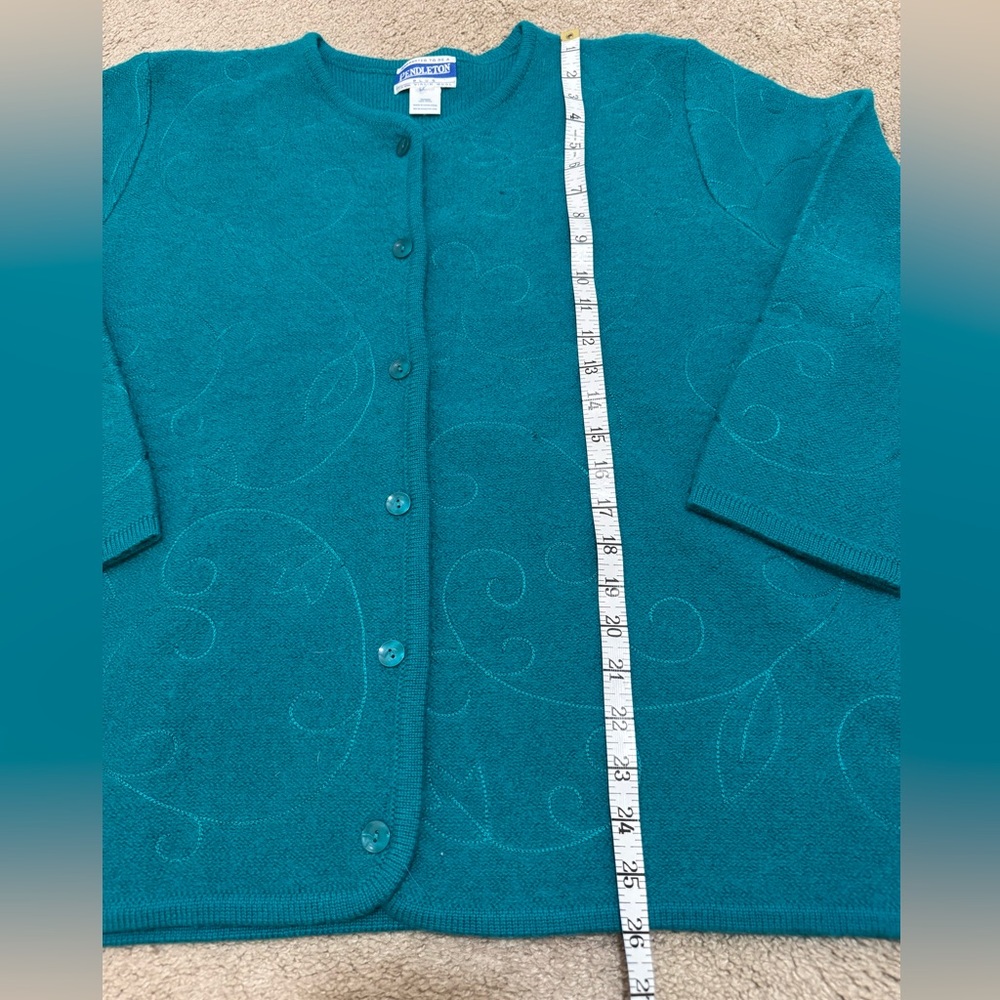 Pendleton Vintage Turquoise Wool Sweater - image 5